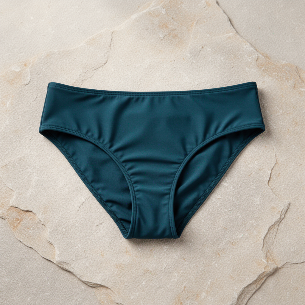 Period swimsuit laid flat